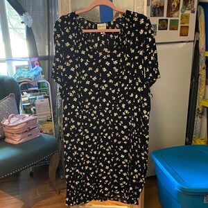 Floral Black Dress